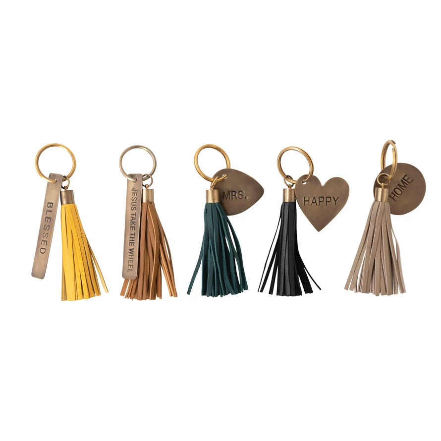 Leather Tassel Key Chain