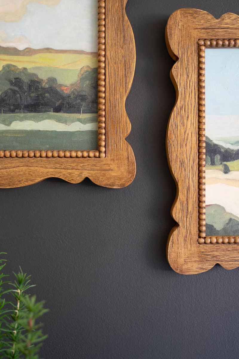 Scalloped Wood Framed Landscape