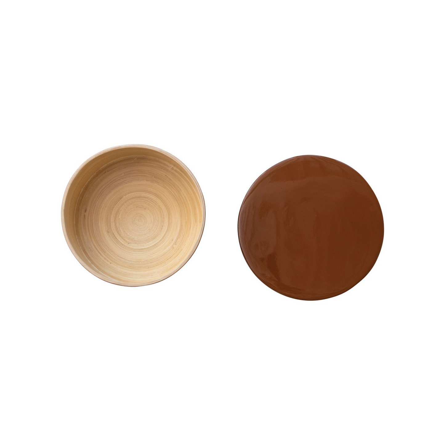 Lacquered Bamboo Round Container