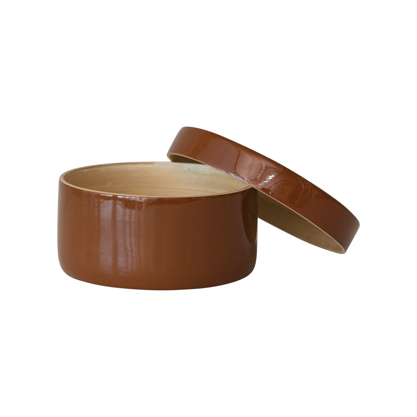 Lacquered Bamboo Round Container