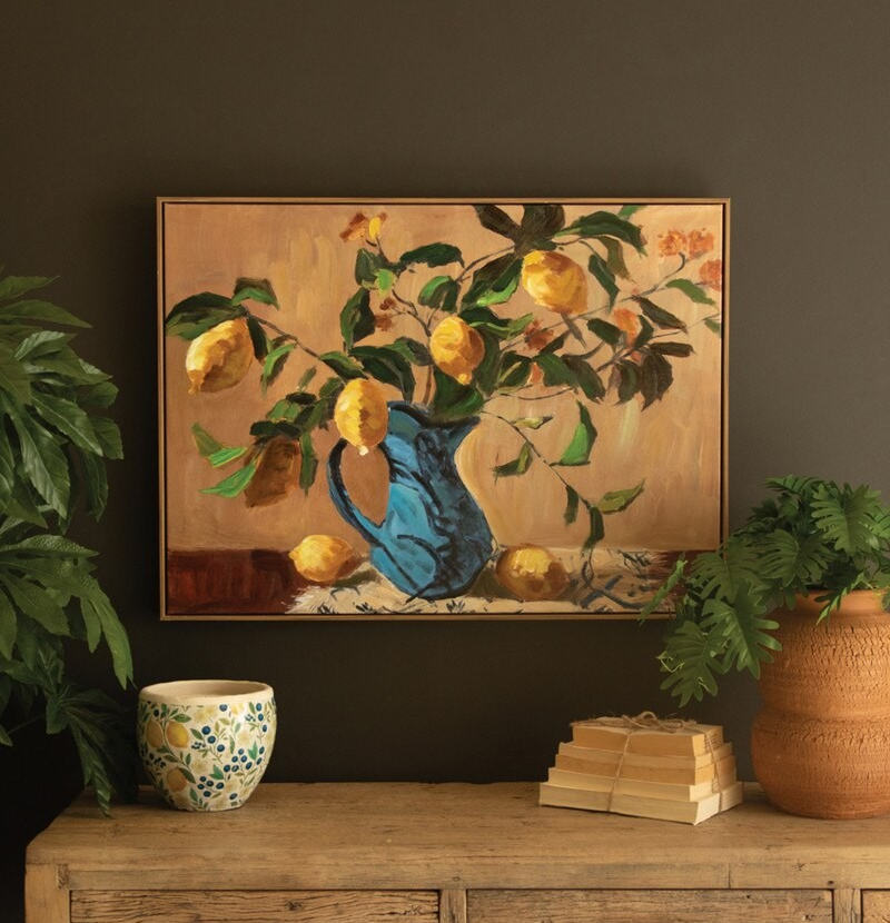 Framed Portrait of Lemon Branches
