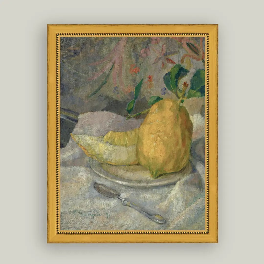 Framed Still Life Melon Lemon
