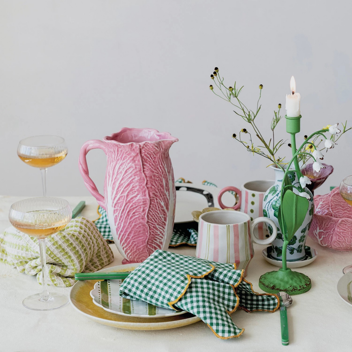 Metal Lily Taper Candlestick Holder