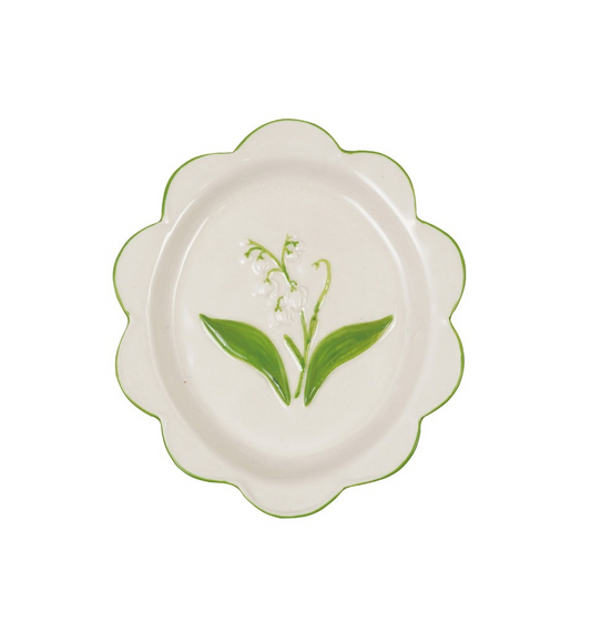 Round Hand-Painted Lilly Plate