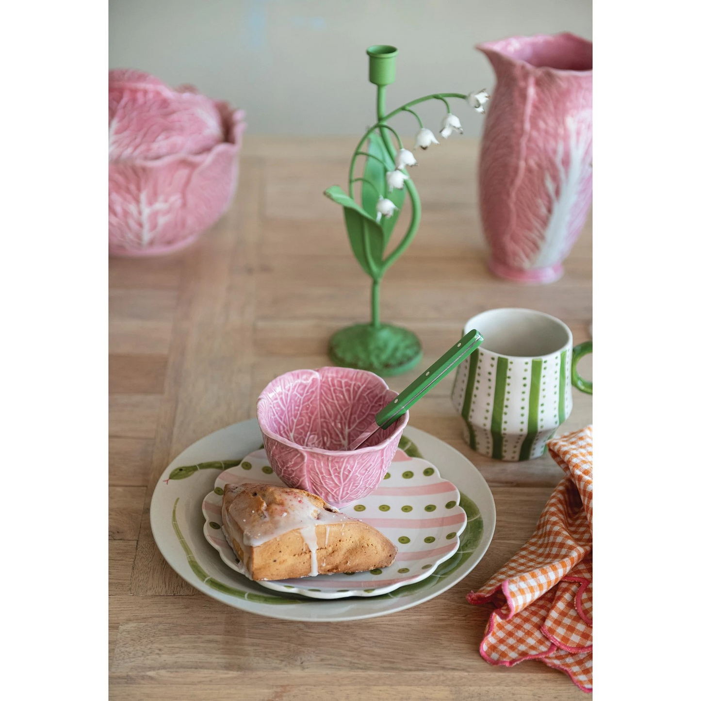 Metal Lily Taper Candlestick Holder