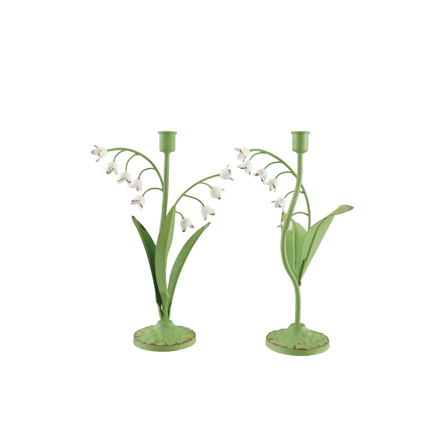 Metal Lily Taper Candlestick Holder