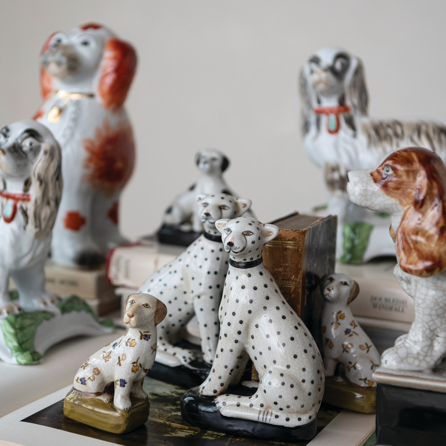Hand-Painted Floral Dogs