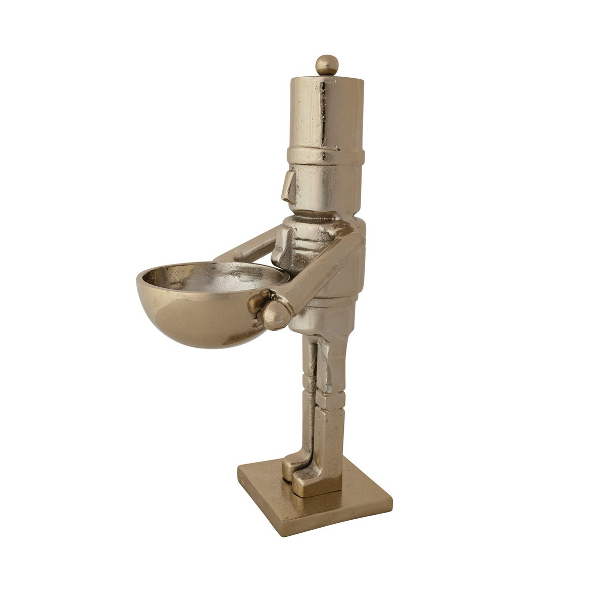Gold Nutcracker Holding Bowl