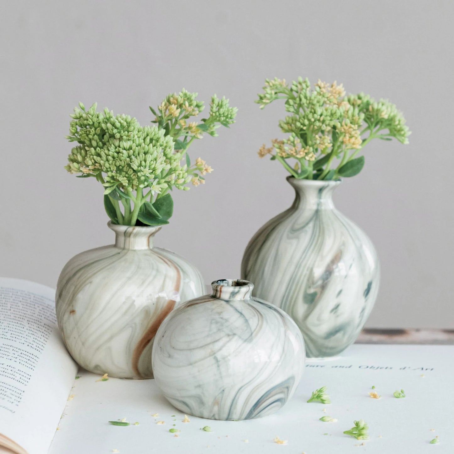 Marble Pattern Stoneware Vase