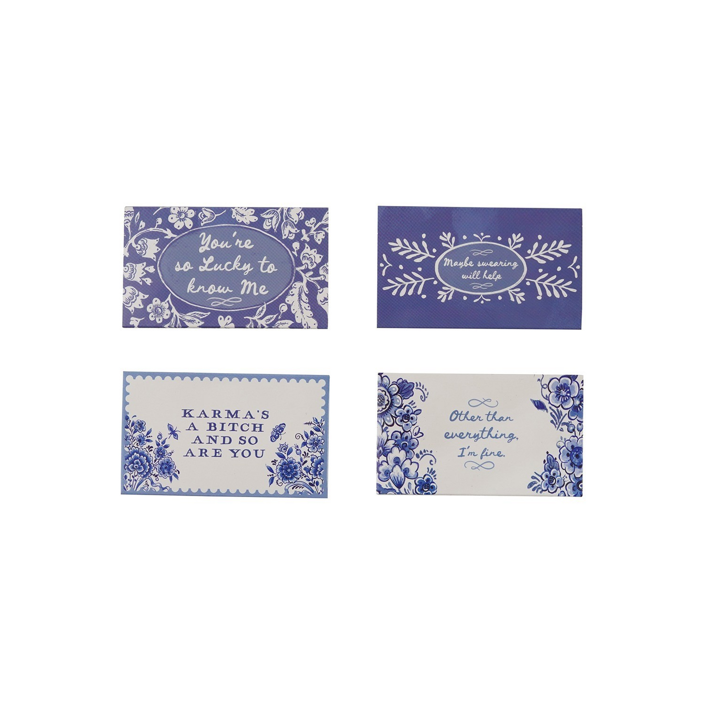 Blue and White Matchbox