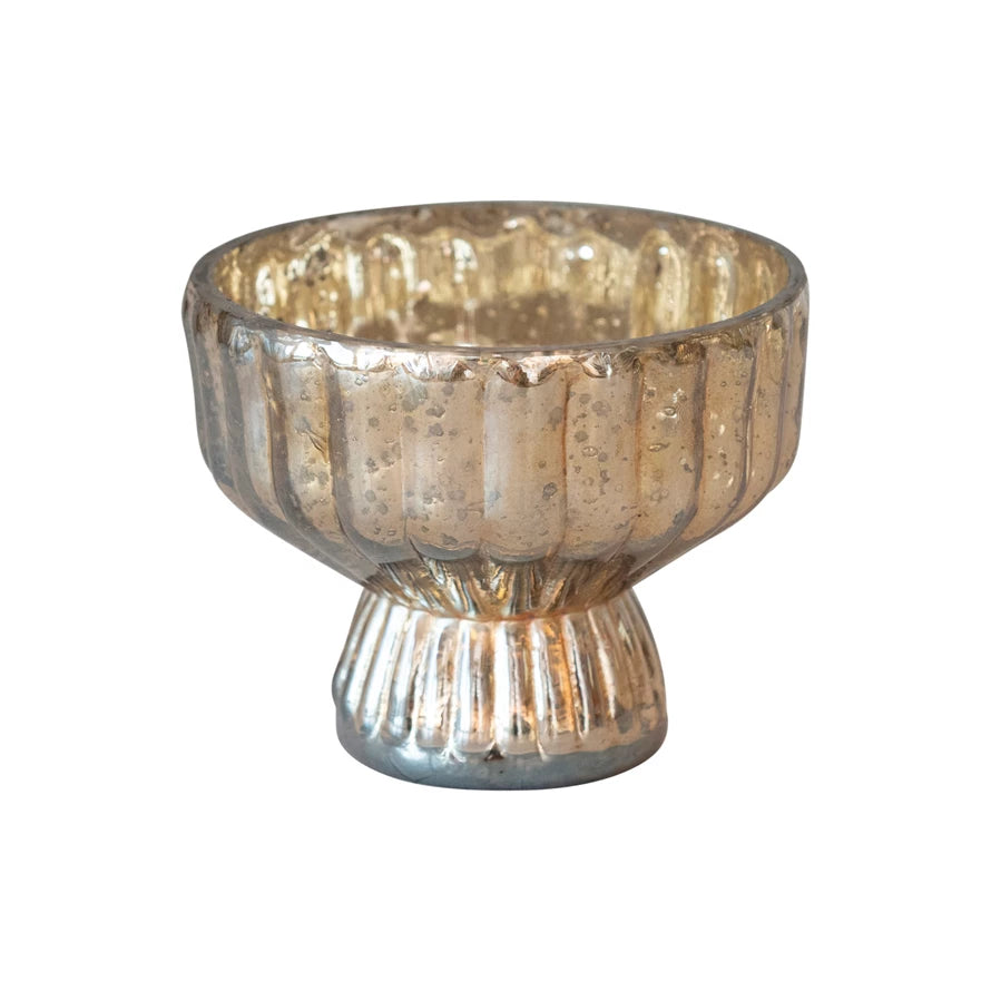 Pleated Mercury Glass Votive