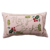 Merry & Bright Embroidered Pillow