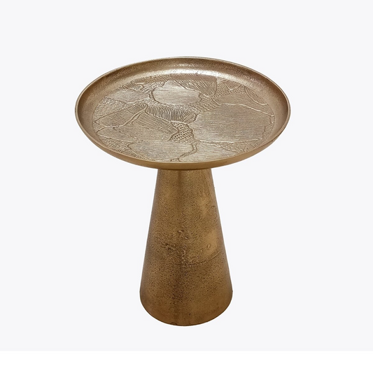 Floral Embossed Metal Table