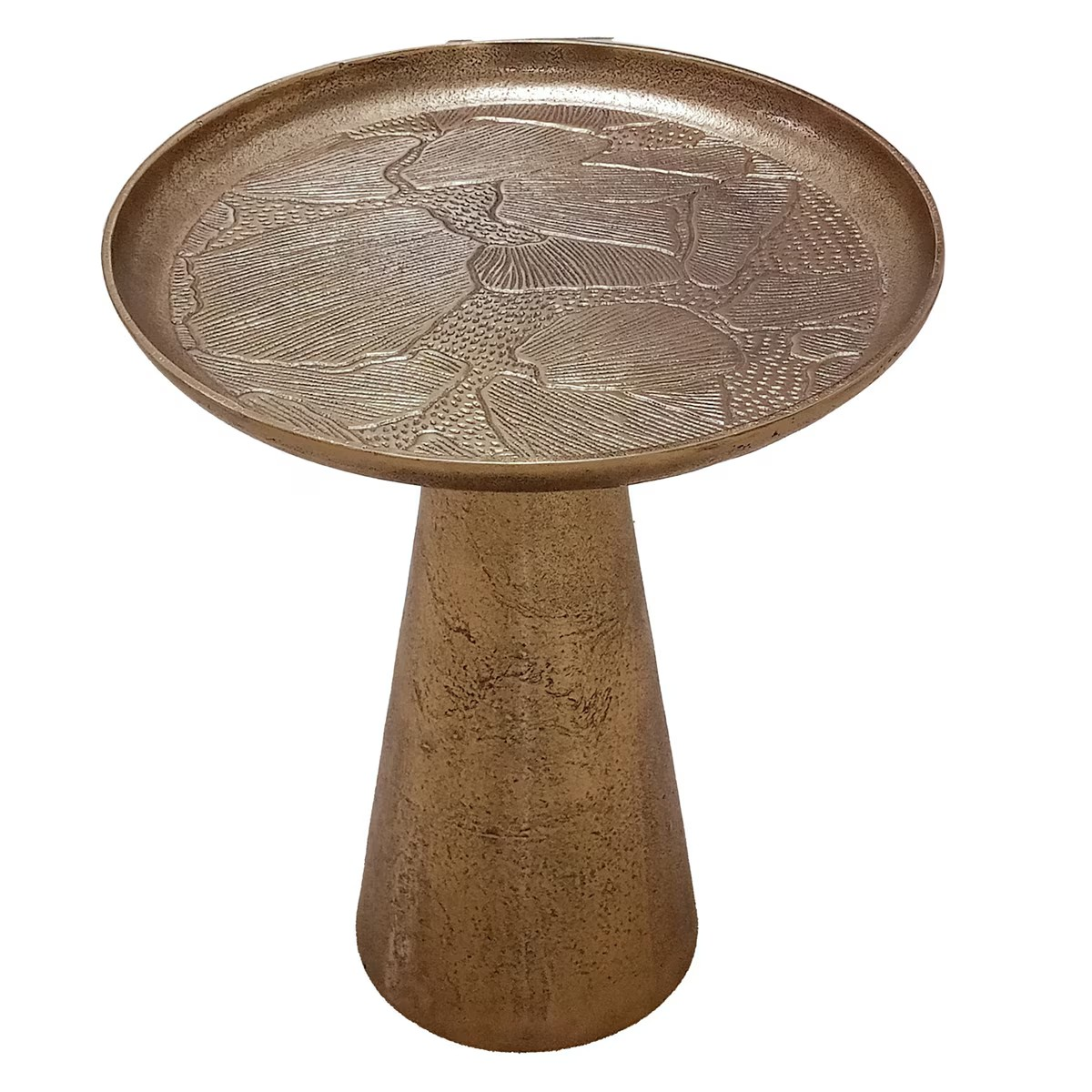 Floral Embossed Metal Table