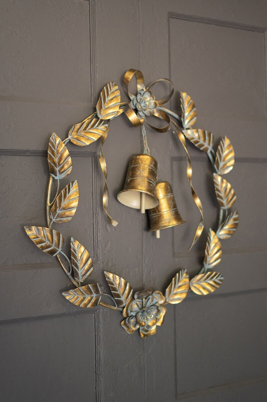 Brass Finish Christmas Wreath