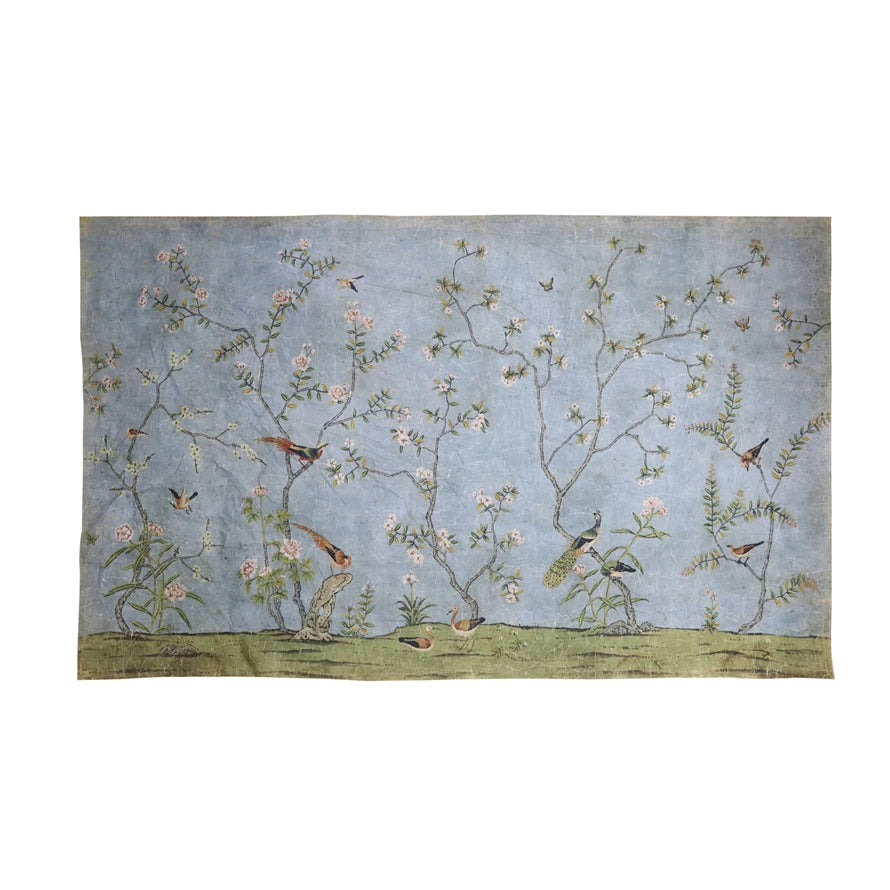 French Blue Chinoiserie Mural