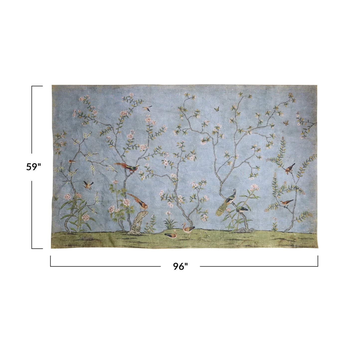 French Blue Chinoiserie Mural