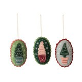 Oval Wool Felt Christmas Tree Ornament