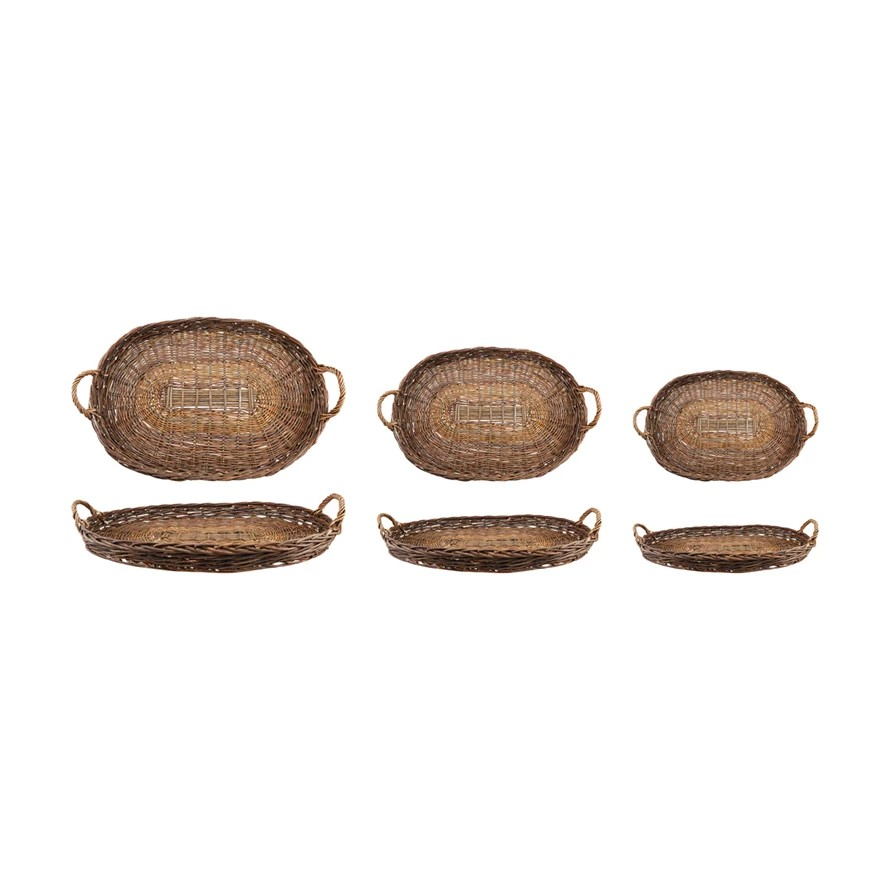 Wicker Hand-Woven Nesting Tray