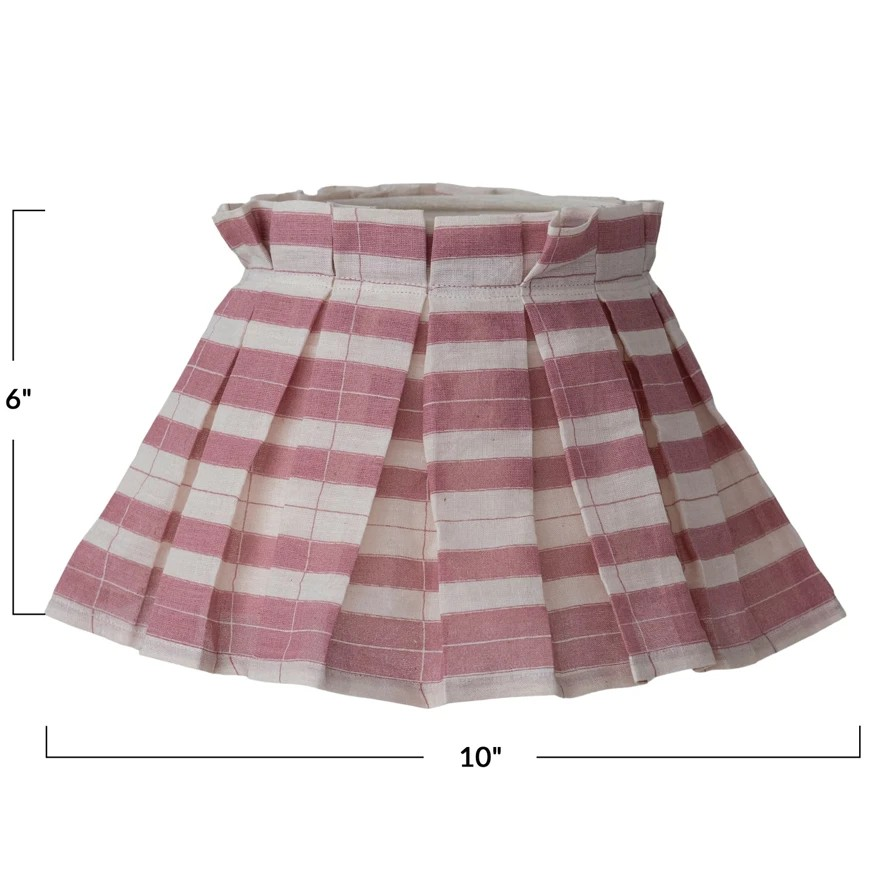 Box Pleated Clip on Lampshade w/ Removable Cover