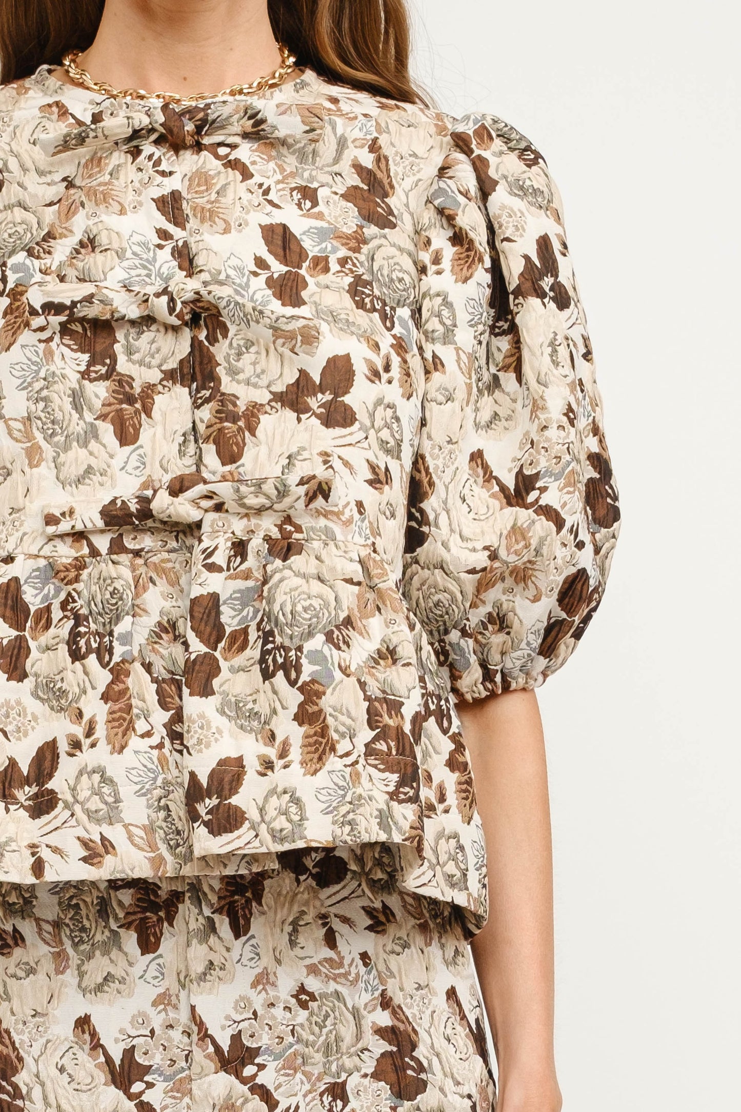 Floral Jacquard Blouse