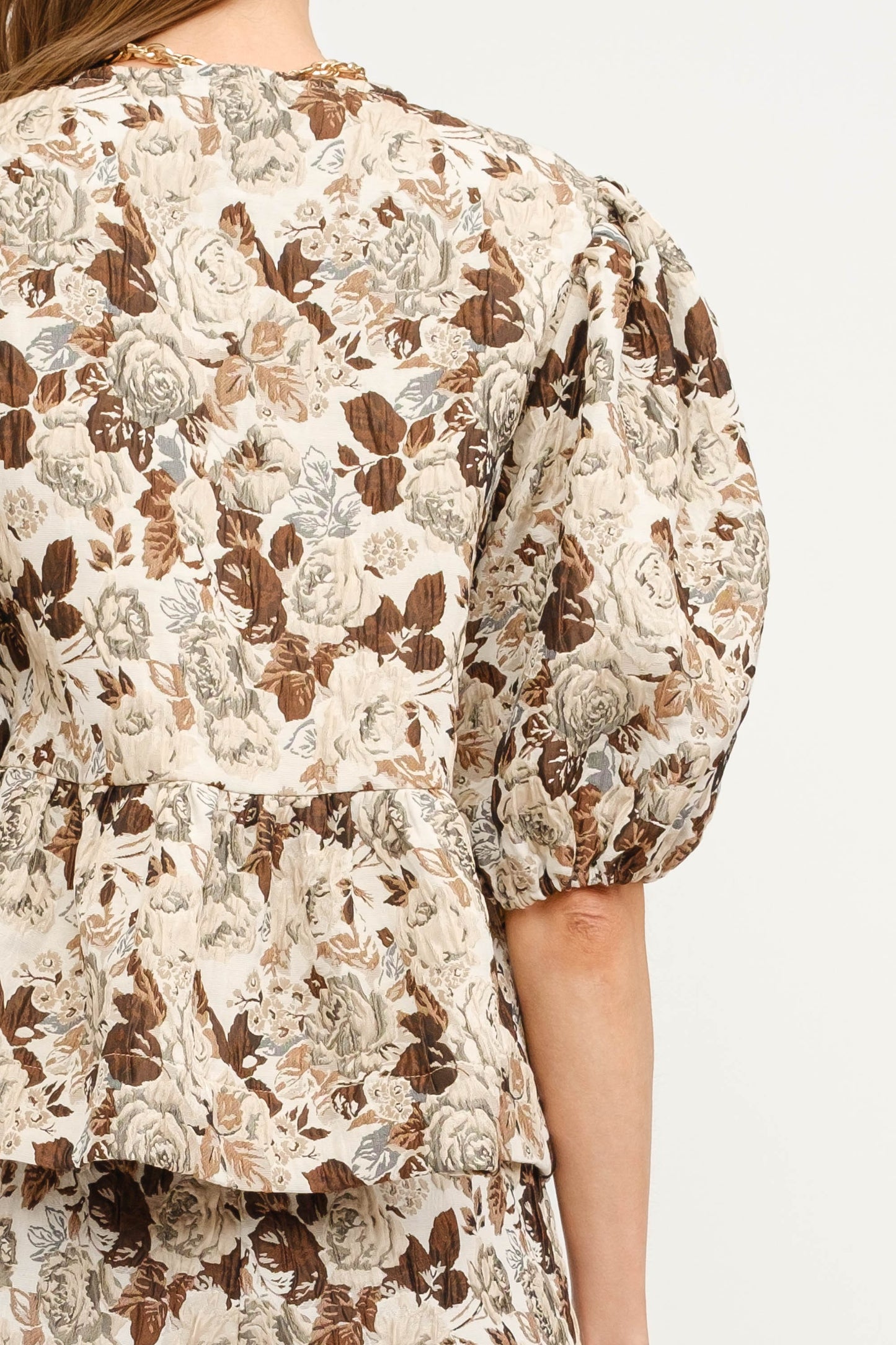 Floral Jacquard Blouse