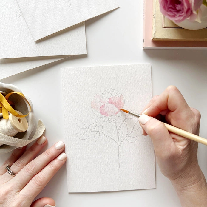 Paintable Floral Notecards