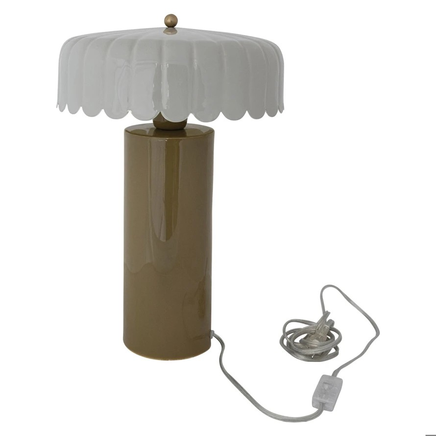 Enameled Metal Table Lamp