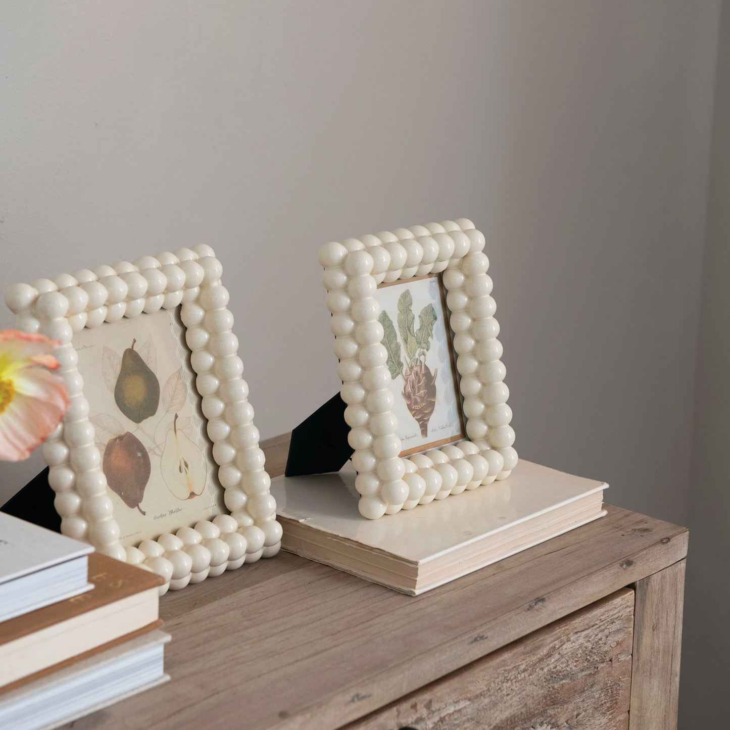 Cream Beaded Picture Frame