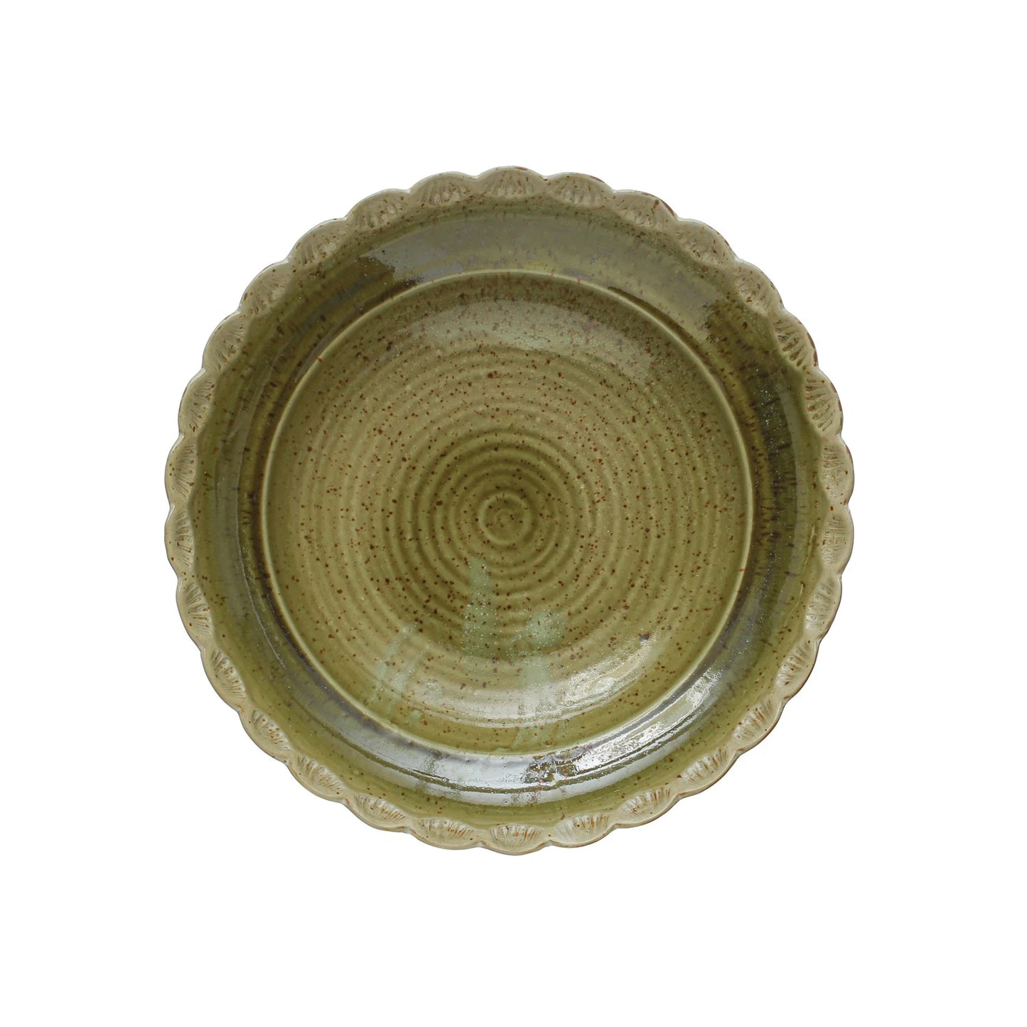 Green Scalloped Bowl