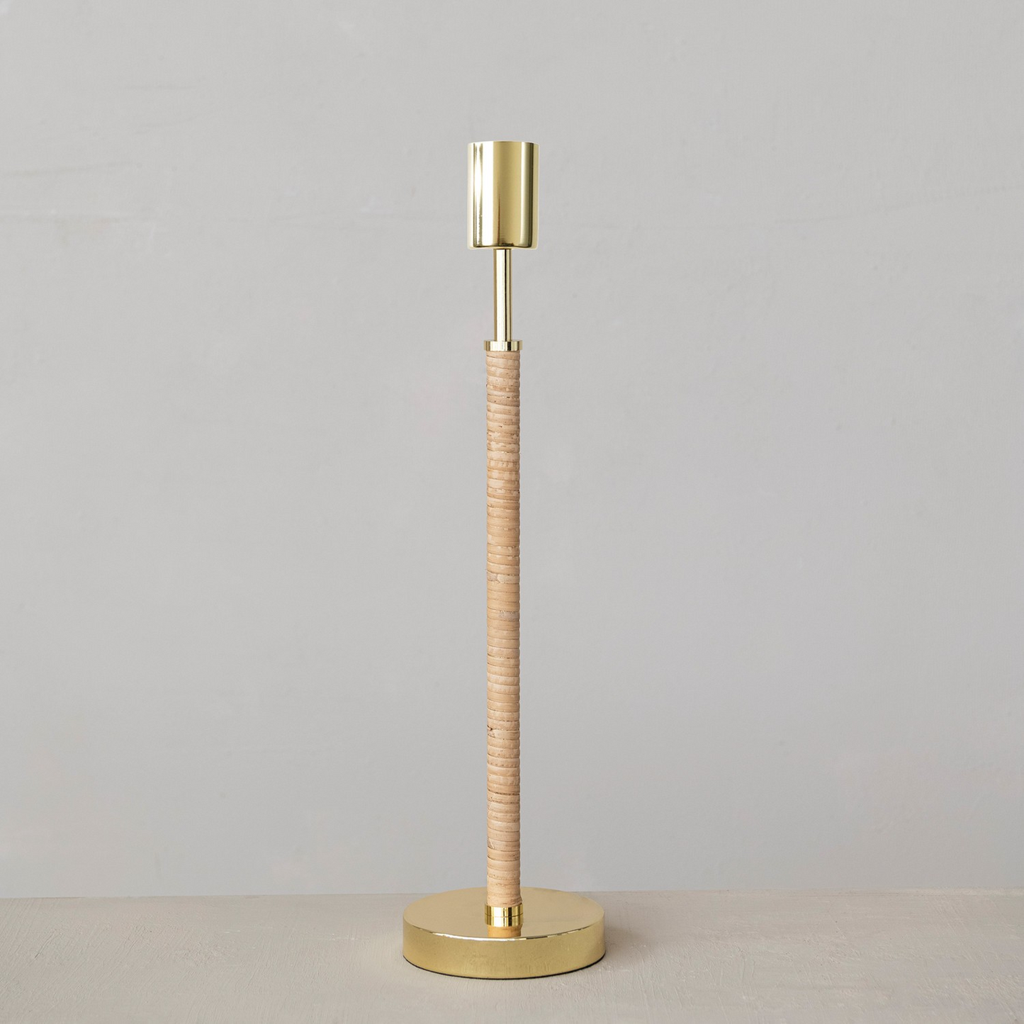 Bamboo Wrapped Metal Lamp