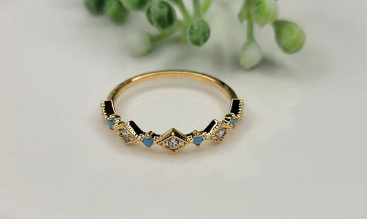 Petite Blue Aztec Ring