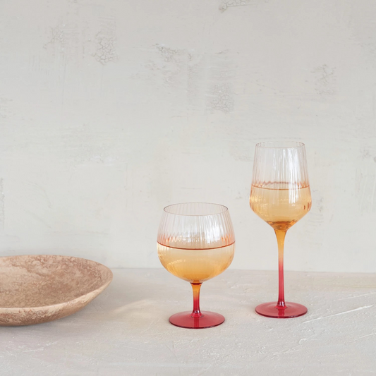 Orange Fluted Stemware