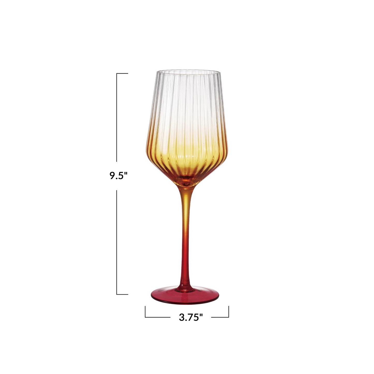 Orange Fluted Stemware