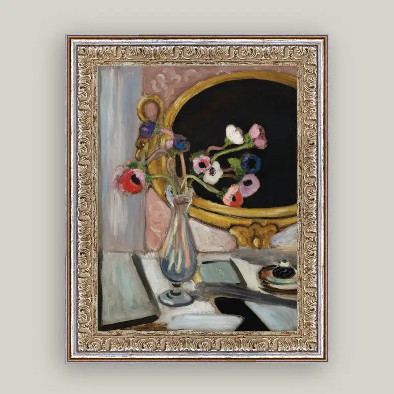 Framed Print of Anemone and Mirror