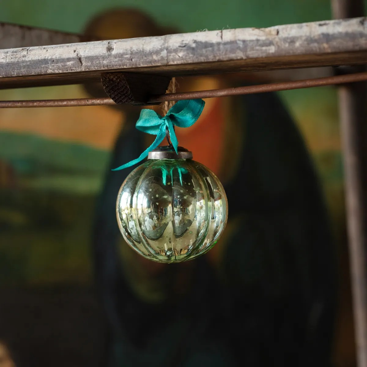 Green Mercury Glass Ornament