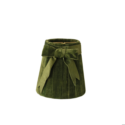 Green Velvet Ribbon Clip-on Lampshade
