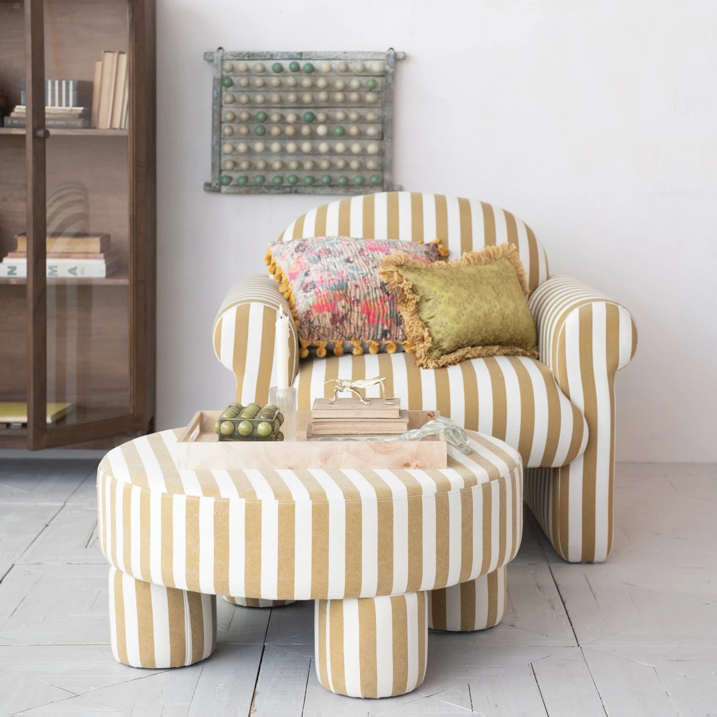 Striped Table Ottoman