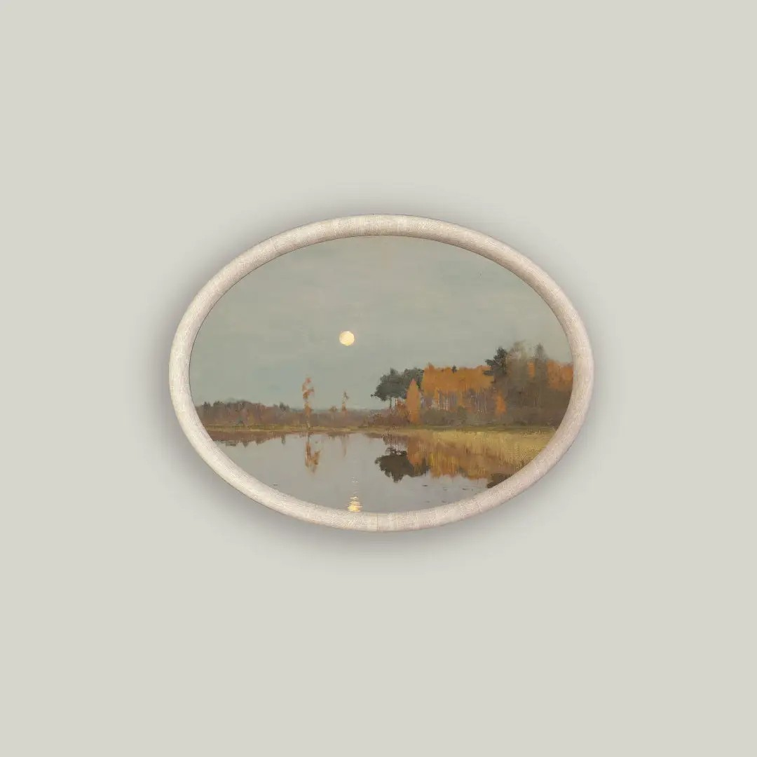 Framed Oval Twilight Moon