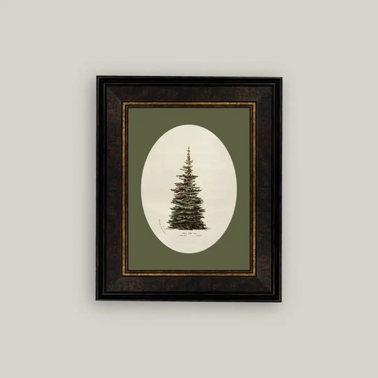 Framed Oval Christmas Tree
