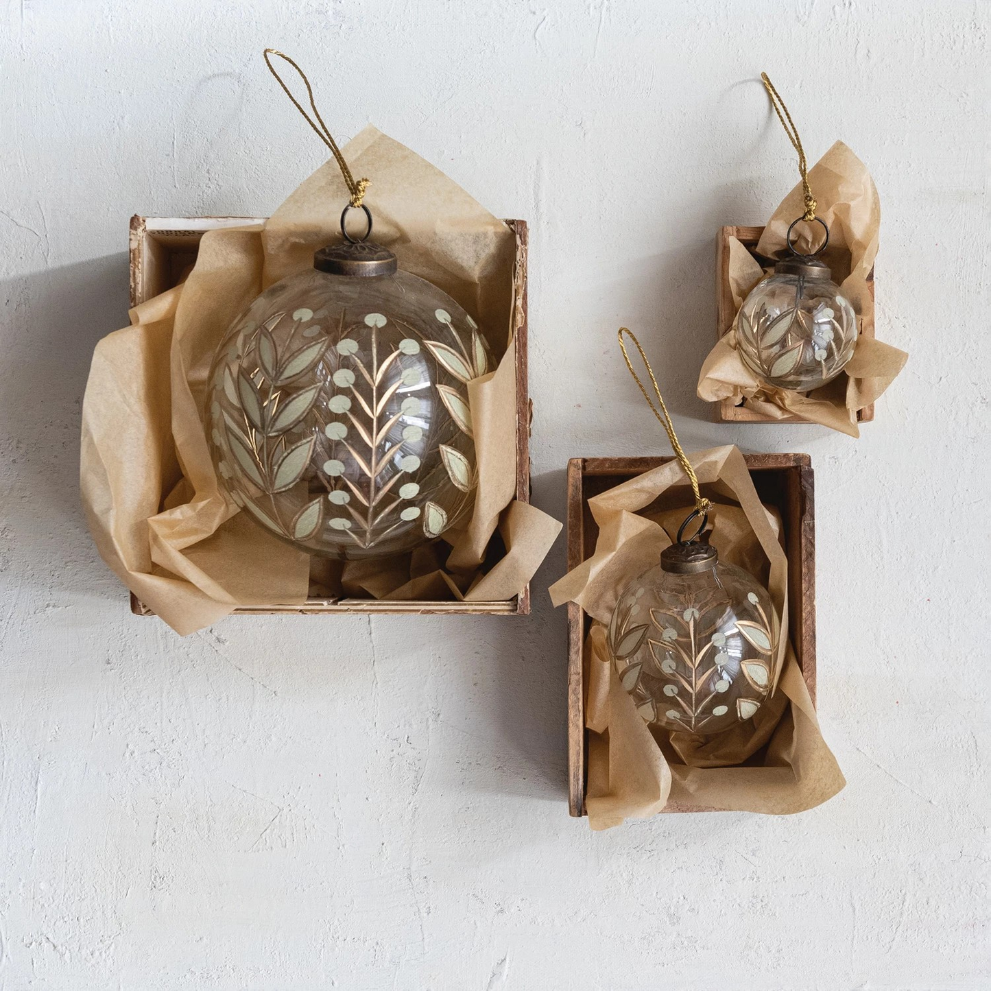 Hand-Painted Etched Glass Ornament