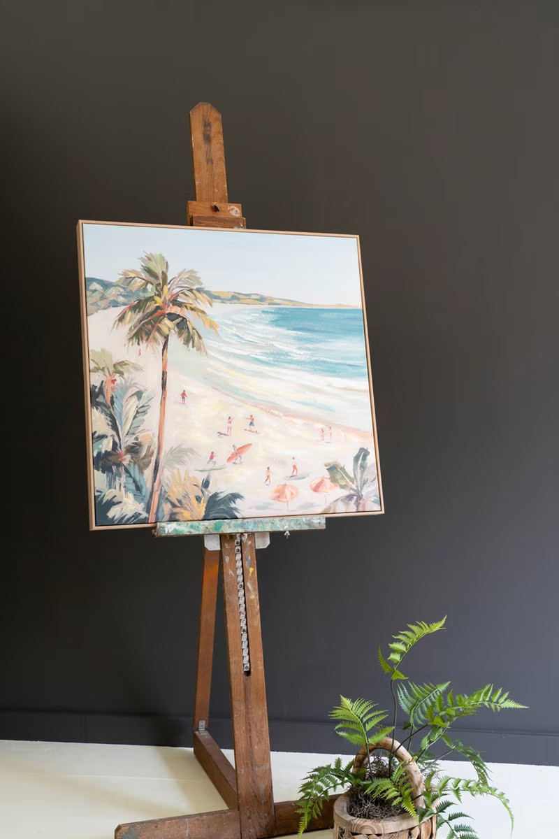 Framed Retro Beach Scene