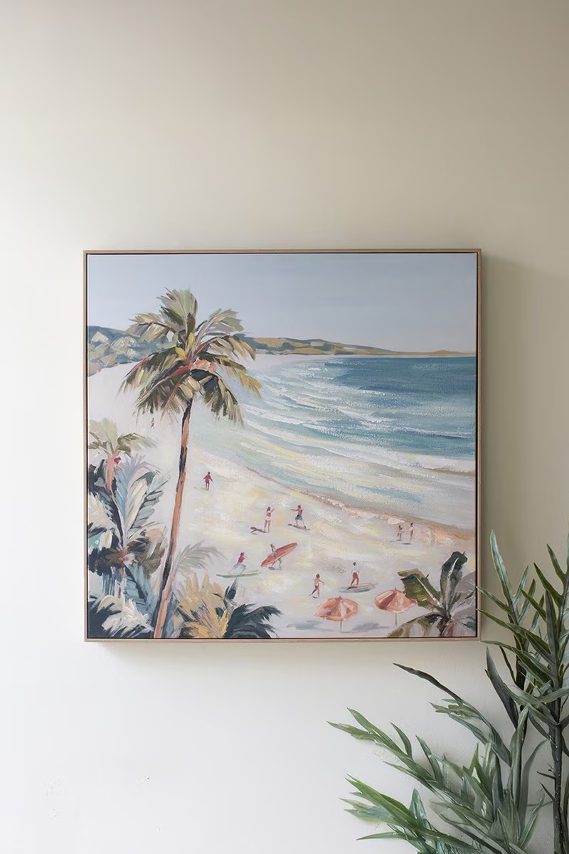Framed Retro Beach Scene