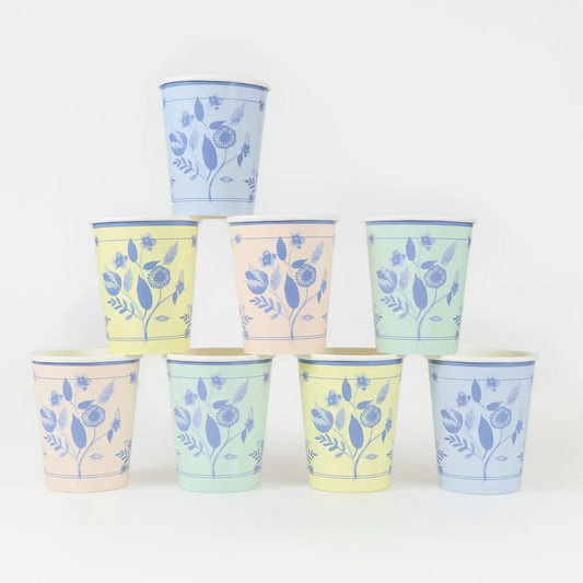 Vintage Pastel Botanical Cups