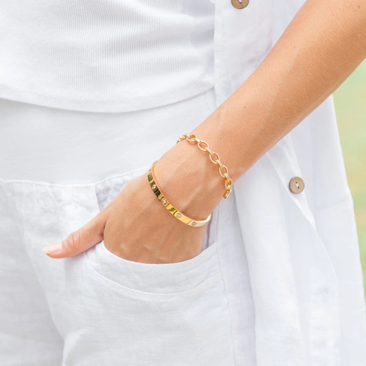 Pave' Link Cuff