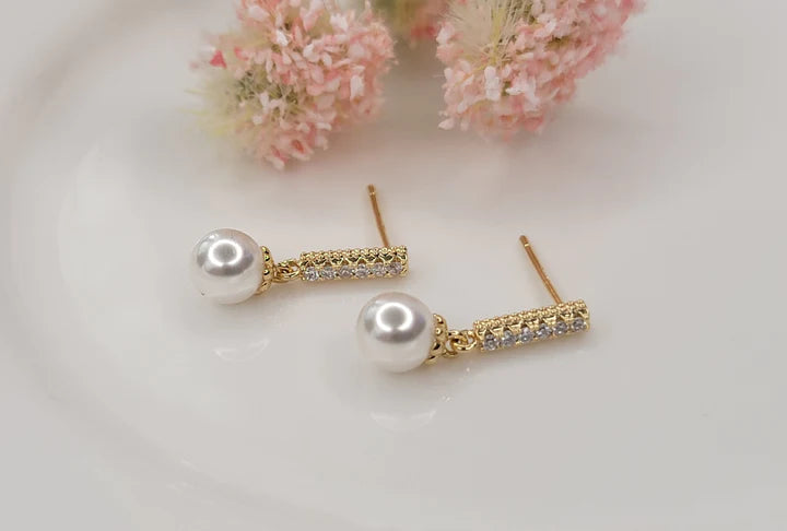 Pearl Bar Earrings