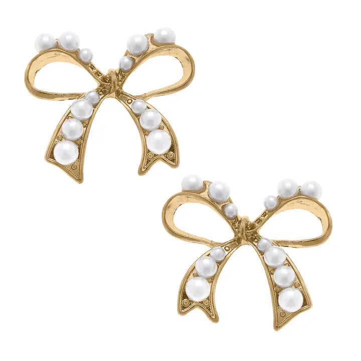 Pearl Bow Earrings