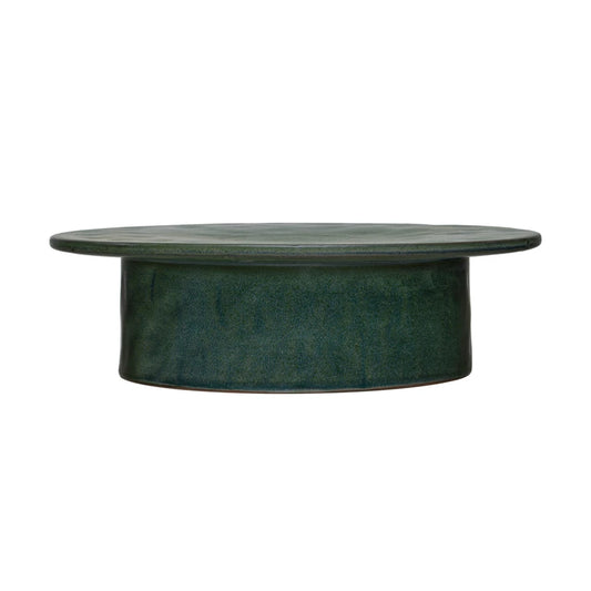 Green Stoneware Pedestal