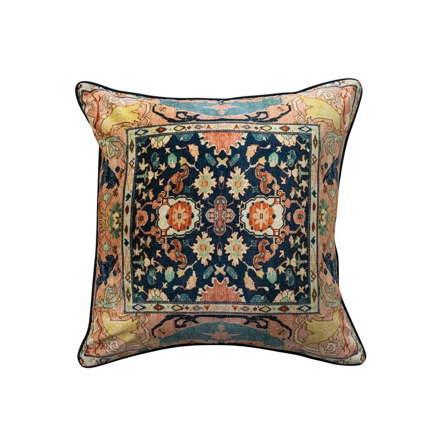 Blue Velvet Print Pillow