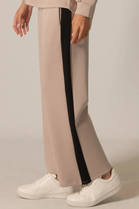 Taupe Side Stripe Pant